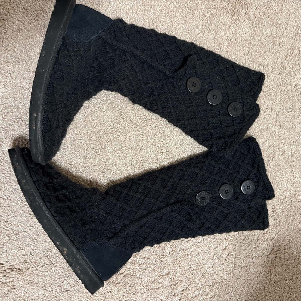 UGG Black Knit boots size 9